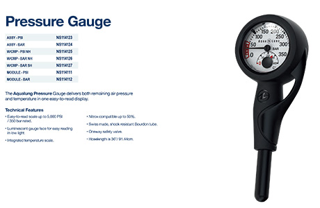 AquaLung Pressure Gauge 潜水残压表