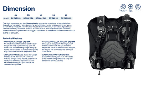 AquaLung Dimension BCD 浮力补偿器