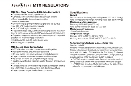 AquaLung MTX 军用潜水呼吸调节器