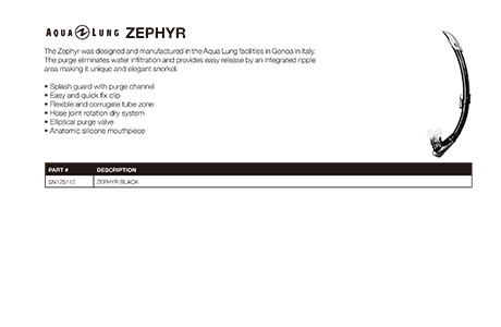 Apeks ZEPHYR 潜水呼吸管 / 通气管