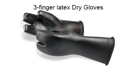SI-TECH® 干式潜水服干手套系统配套3指乳胶干手套
